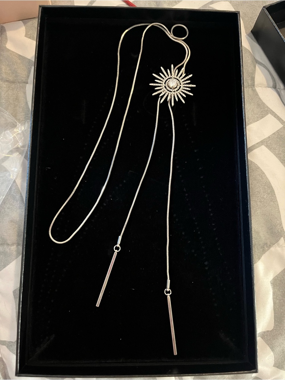 Park Lane Silver Sunburst Lariat Necklace - Elegant Silver Women's Jewelry